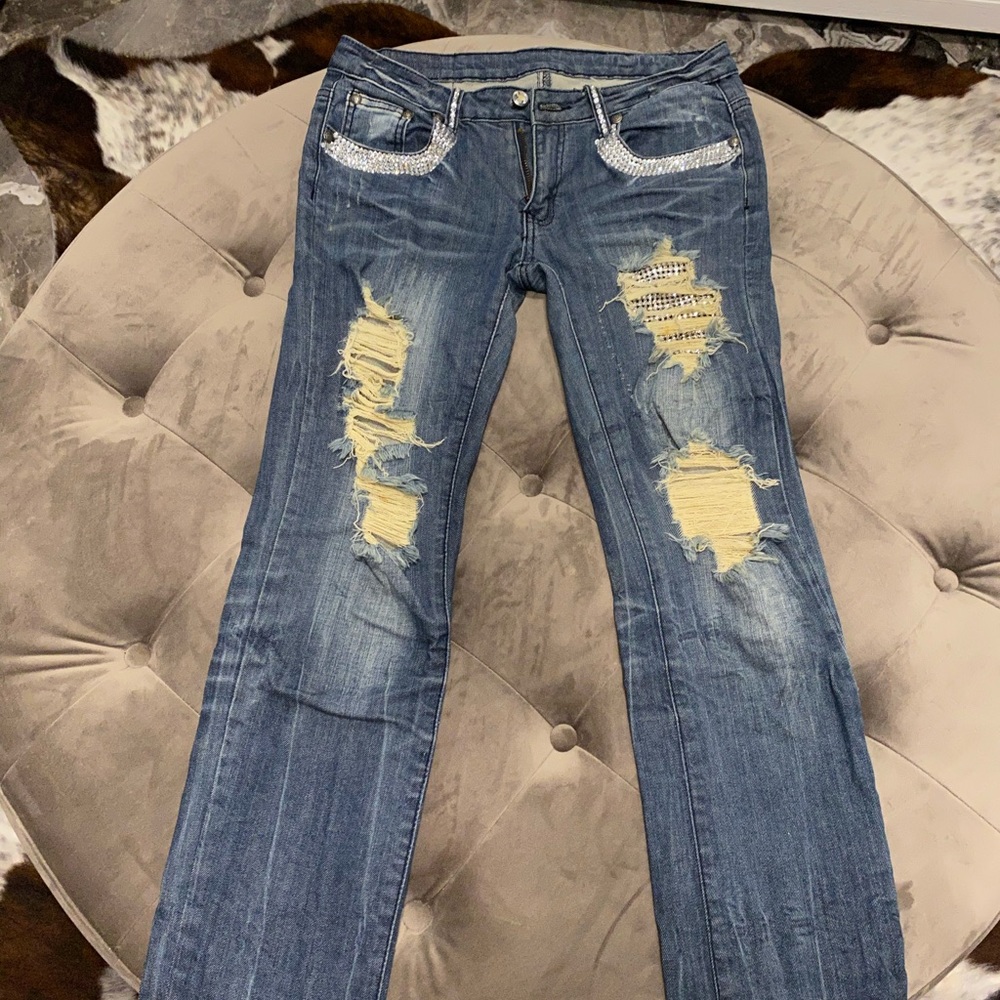 Couture super blingy jeans. Barely used $400 value